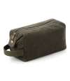 QD651 Quadra Heritage Waxed Canvas Wash Bag Olive Green colour image